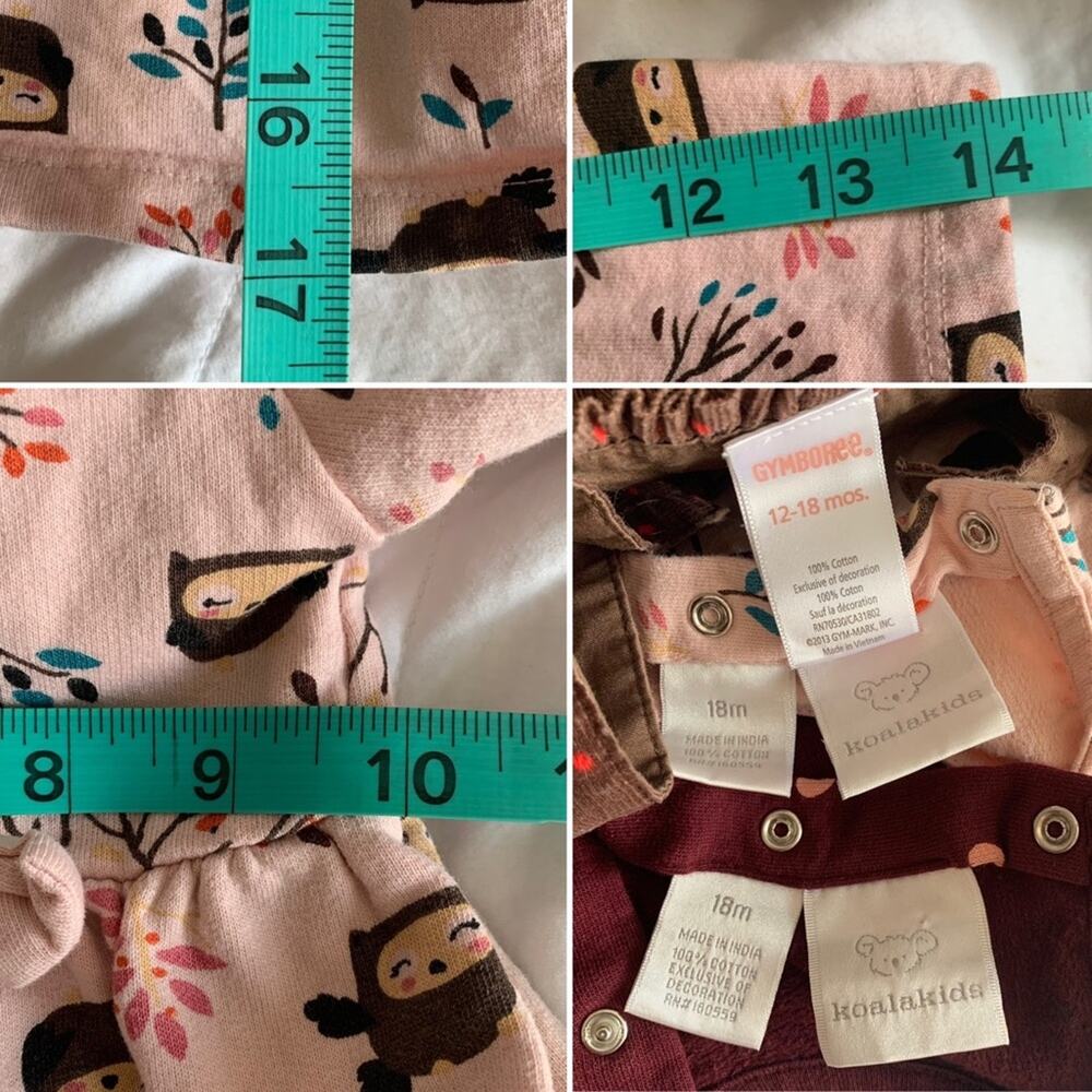 BabyDoll Dresses Owl Corduroy Overalls 18 Month Owl Bundle Set - Picture 15 of 16